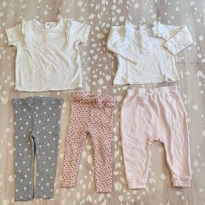 Bloomie’s Baby Girls 5-Piece Bundle Ruffle Tops & Leggings Sets 18-24M